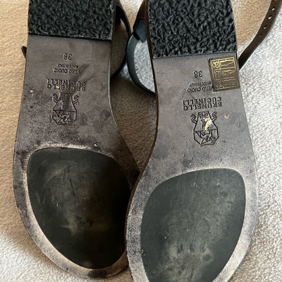 Brunello Cucinelli sandals, size 38, navy with rose gold color signature Monilli - Picture 4 of 7